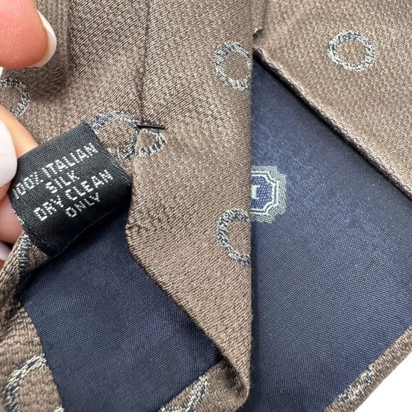 Coach Silk logo neck tie necktie brown silk Made in Italy vintage 90s - Picture 5 of 8